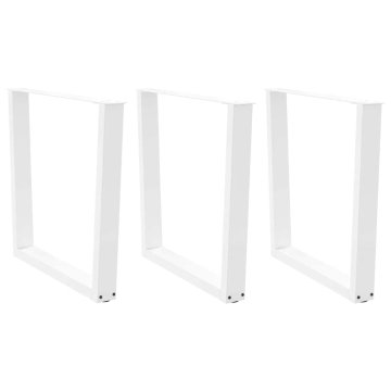 shumee vidaXL Noge jedilne mize V-oblika 3 kosi Bela 90x(72-73,3) cm Jeklo