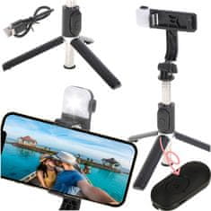 Ikonka Aga Palica za selfie luči Črna
