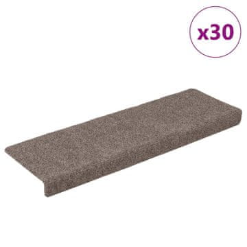 shumee vidaXL Samolepilne podloge za stopnice 30 kosov krem 65x21x4 cm