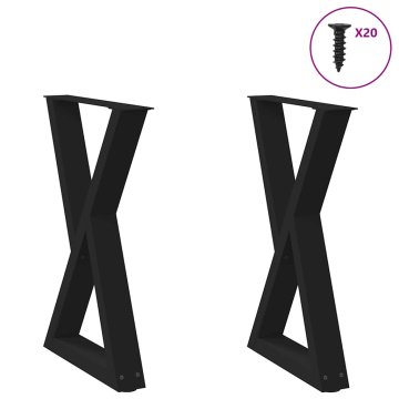 Vidaxl Noge za jedilno mizo 2 kosa črne 60 x (72-73,3) cm jeklo