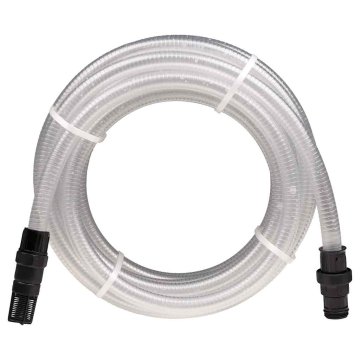 Vidaxl Sesalna cev s PVC priključki prozorna 1 10 m PVC
