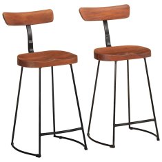 shumee vidaXL Barski stolčki 2 črni 49x43x88 cm trden mangov les