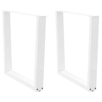 Vidaxl Noge za jedilno mizo v obliki črke V, 2 kosa, bele barve, 80 x (72-73,3) cm, jeklo