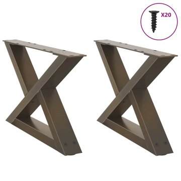 shumee vidaXL Noge za mizo za kavo 2 kosa Naravno jeklo 60x(30-31,3) cm Jeklo