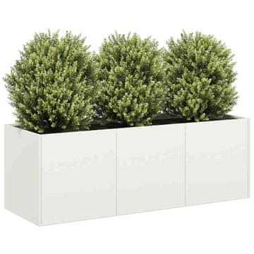 Vidaxl vidaXL Cvetlični lonec, bel, 120x40x40 cm, hladno valjano jeklo