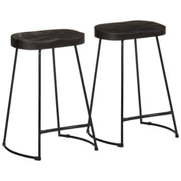 Vidaxl vidaXL Barski stoli 2 kosa črni 45x40x62 cm masiven mangov les