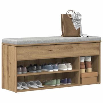 Vidaxl vidaXL Klop s prostorom za shranjevanje čevljev, umetniški hrast, 102x30,5x45 cm