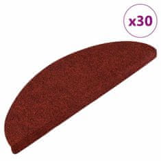 shumee vidaXL Preproge za stopnice samolepilne 30 kosov rdeča 56x17x3 cm