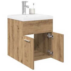 Vidaxl omarica za umivalnik z vgrajenim umivalnikom pipo Artisan Oak
