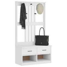 Vidaxl Drevo za dvorano SANDENS bela 87x40x159,5 cm masivni les bora