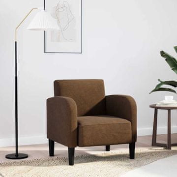 shumee vidaXL Sedežna garnitura z nasloni za roke rjava 54 cm umetno usnje
