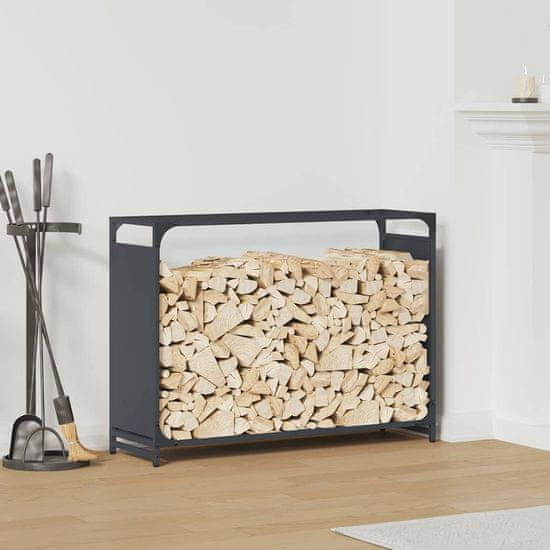 shumee vidaXL Stojalo za drva antracitno 90x28x65 cm hladno valjano jeklo