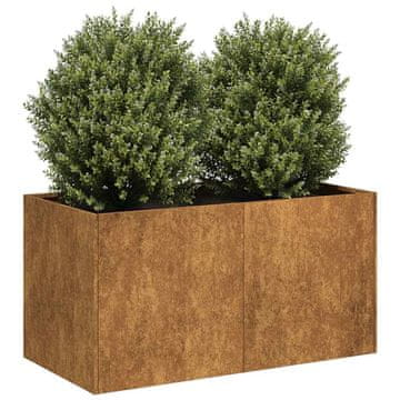Vidaxl vidaXL Rjast cvetlični lonec 80x40x40 cm nerjaveče jeklo