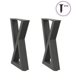 shumee vidaXL Noge kavne mizice 2 kosa Antracit 28x(42-43,3) cm Jeklo