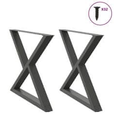 shumee vidaXL Noge jedilne mize 2 kosa Antracit 90x(72-73,3) cm Jeklo