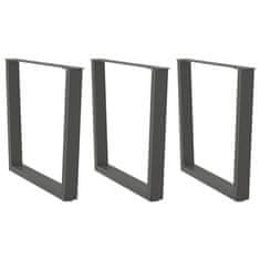 shumee vidaXL Noge jedilne mize V-oblika 3 kosi Antracit 80x(72-73,3)cm Jeklo