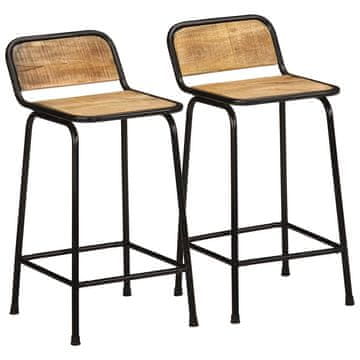 Vidaxl vidaXL Barski stoli 2 kosa 46x35,5x80 cm masiven, surov mangov les
