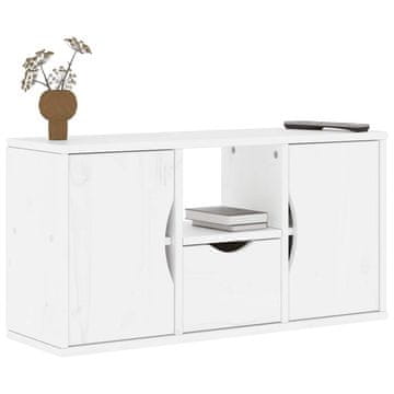 Vidaxl vidaXL TV omarica s predalom "ODDA" bela 79x24x40 cm masivni borov les