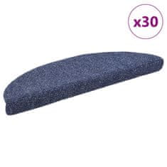shumee vidaXL Preproge za stopnice samolepilne 30 kosov modra 56x17x3 cm