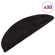 shumee vidaXL Preproge za stopnice samolepilne 30 kosov črne 56x17x3 cm