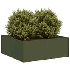 shumee vidaXL Sadilnik olivno zelena 80x80x30 cm Jeklo