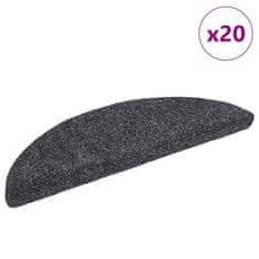 shumee vidaXL Preproge za stopnice samolepilne 20 kosov temno siva 56x17x3 cm