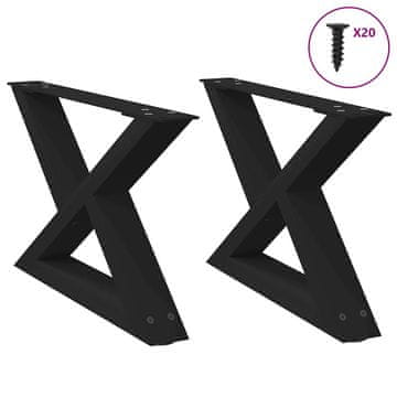 Vidaxl Noge za klubsko mizico 2 kosa črne 60 x (30-31,3) cm jeklo