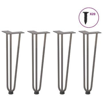 Vidaxl Noge za klubsko mizico v obliki las 4 kosi naravno jeklo 42 cm masivno jeklo