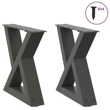 Vidaxl Noge za klubsko mizico 2 kosa antracit 40 x (30-31,3) cm jeklo