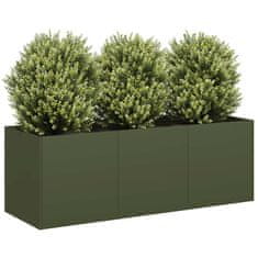 shumee vidaXL Sadilnik Olive Green 120x40x40 cm Hladno valjano jeklo