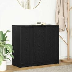 Vidaxl Komoda črni hrast 85x34x76 cm inženirski les
