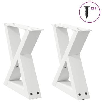 Vidaxl Noge za klubsko mizico 2 kosa bele 40 x (30-31,3) cm jeklo