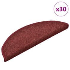 shumee vidaXL Podloge za stopnice 30 kosov Rdeča 56x17x3 cm