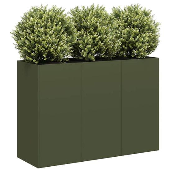 shumee vidaXL Sadilnik Olive Green 120x40x80 cm Hladno valjano jeklo