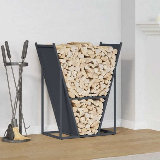 shumee vidaXL Stojalo za drva antracitno 69,5x35x81 cm hladno valjano jeklo