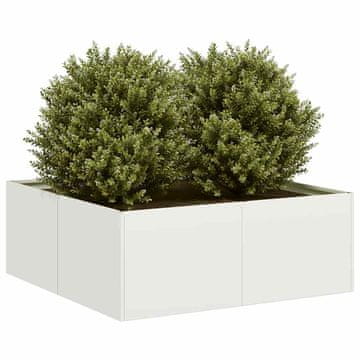 Vidaxl vidaXL Cvetlični lonec bel 80x80x30 cm jeklo