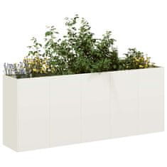 shumee vidaXL Sadilnik White 200x40x80 cm Hladno valjano jeklo
