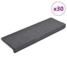 shumee vidaXL Podloge za stopnice 30 kosov 65x21x4 cm Temno siva