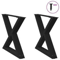 shumee vidaXL Noge kavne mize 2 kosa črne 60x(42-43,3) cm jeklo