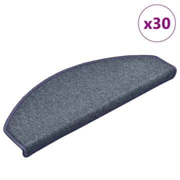 shumee vidaXL Podloge za stopnice 30 kosov Temno siva in modra 65x24x4 cm