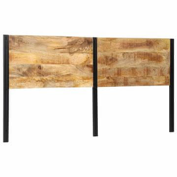 Vidaxl Naglavna deska 200 cm trden mangov les in železo