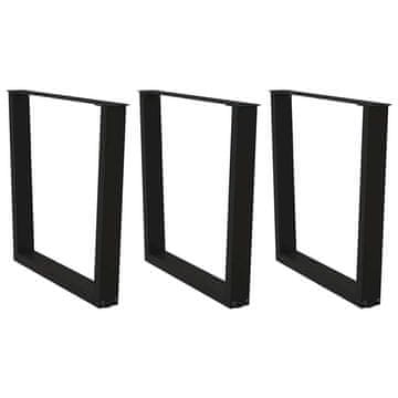 Vidaxl Noge za jedilno mizo v obliki črke V, 3 kosi, črne, 90 x (72-73,3) cm, jeklo