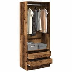 shumee vidaXL Garderobna omara starinski les 80x50x200 cm inženirski les