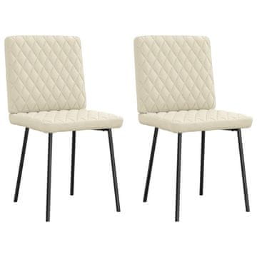 shumee vidaXL Jedilni stoli 2 kosa krem umetno usnje