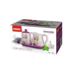 Banquet Vrč za mleko + posoda za sladkor LAVENDER keramika