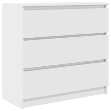 Vidaxl Komoda bela 80x35x76 cm inženirski les
