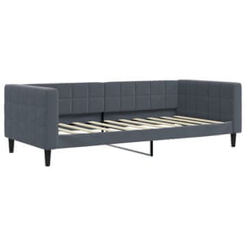 Vidaxl Dnevna postelja brez vzmetnice temno siva 90x190 cm žamet