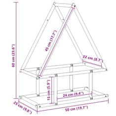 Vidaxl Stojalo za drva belo 50x25x60 cm hladno valjano jeklo