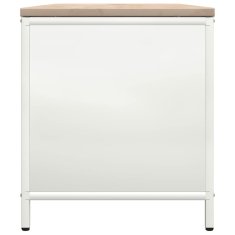 Vidaxl Stojalo za drva z lesenim zgornjim delom bela 100,5x35,5x40 cm