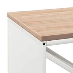 Vidaxl Stojalo za drva z lesenim zgornjim delom bela 100,5x35,5x40 cm